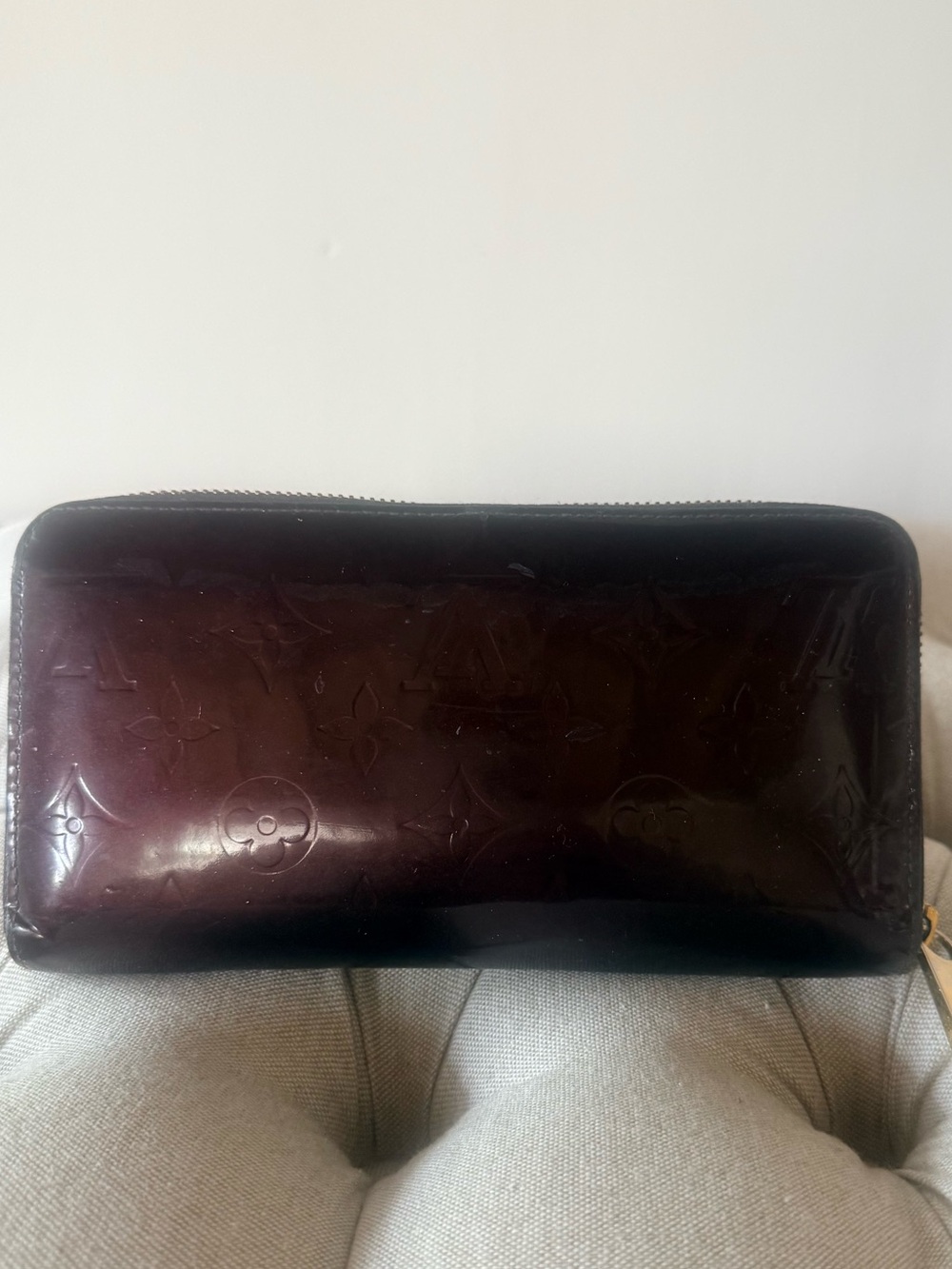 Louis Vuitton Monogram Vernis Zippy Wallet Amarante Authentic